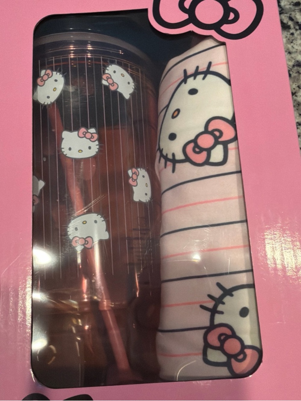 Hello Kitty Pink and White Tumbler & Pajama Gift Set
